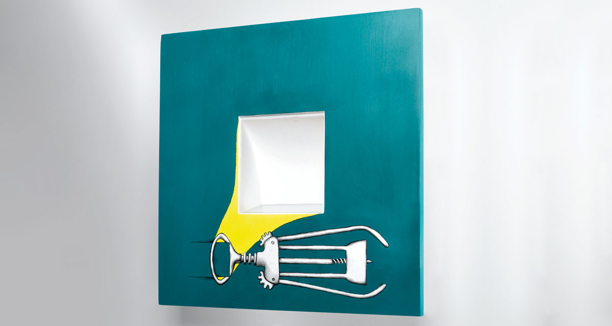 FRAME | 450 mm wall luminaire with parabola and various artistic finishings