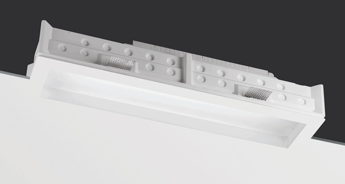 TEKNO | Rectangular recessed lighting with 30 mm rearward frosted glass