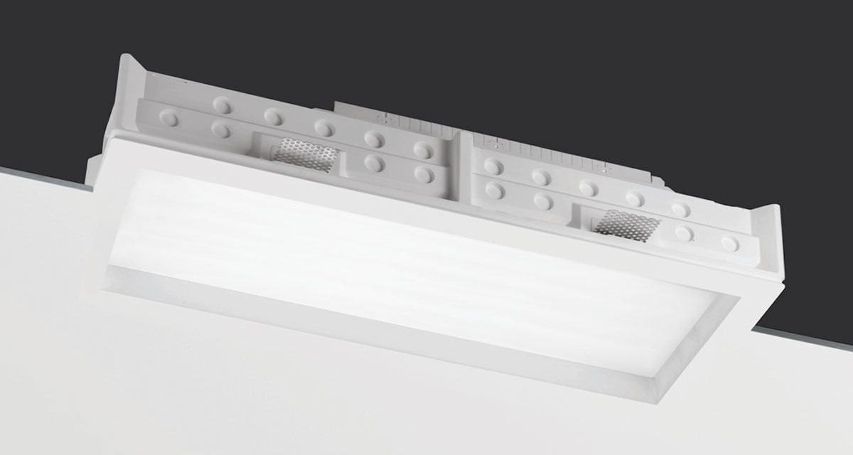 TEKNO | Rectangular recessed lighting with 30 mm rearward frosted glass