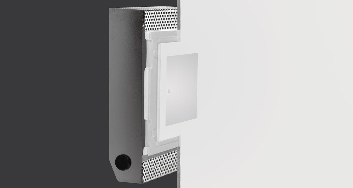 INVISIBILE | Rectangular recessed lighting with 100 mm squared light emission hole and flush frosted glass fixed with screws