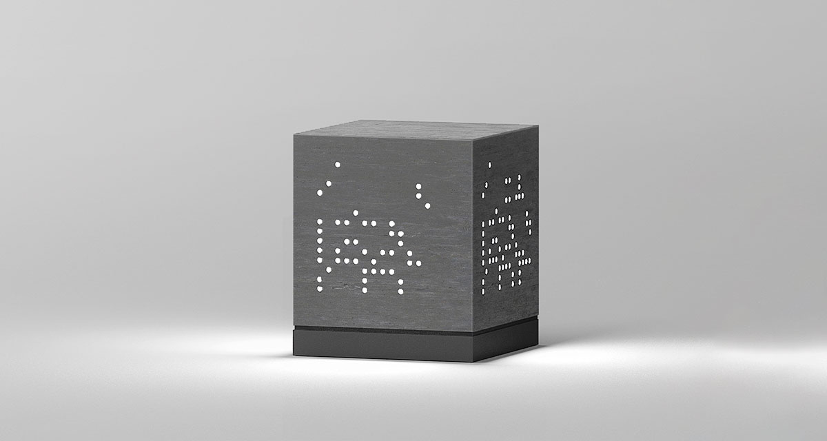 THE NUDE | Bollard con fascio di luce a 360° in tecnocemento trasparente