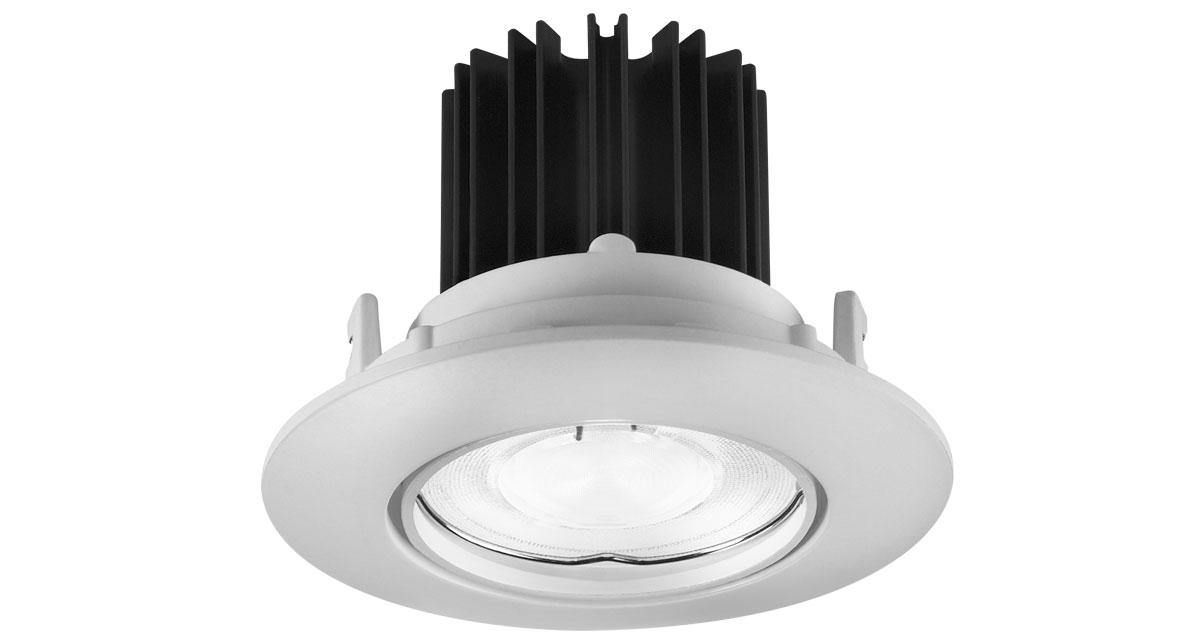XJR9 | Ø 90 mm round recessed luminare with adjustable backward light source and visible mechanism