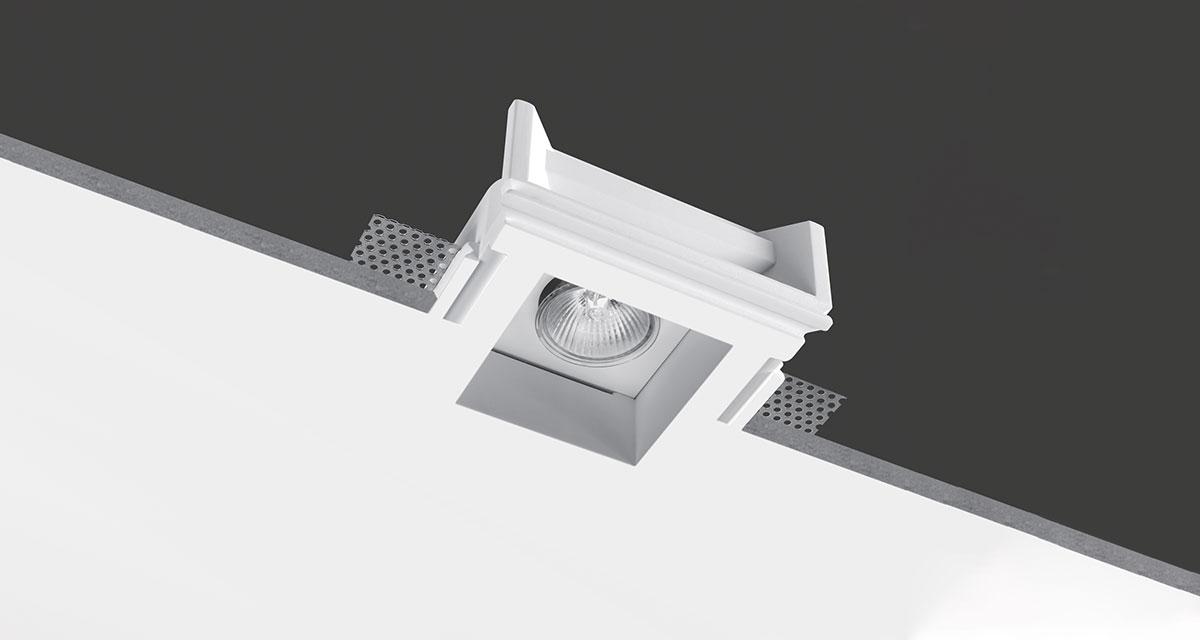 LIGHT DIM TO WARM | Incasso quadrato da 135 mm o rettangolare 135 x 215 mm con sorgente retrocessa singola o doppia e temperatura colore regolabile da 1800 K a 3000 K