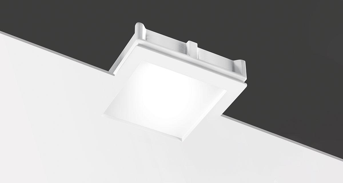MAXI BILD | 230 mm squared recessed lighting with 10 mm rearward frosted glass