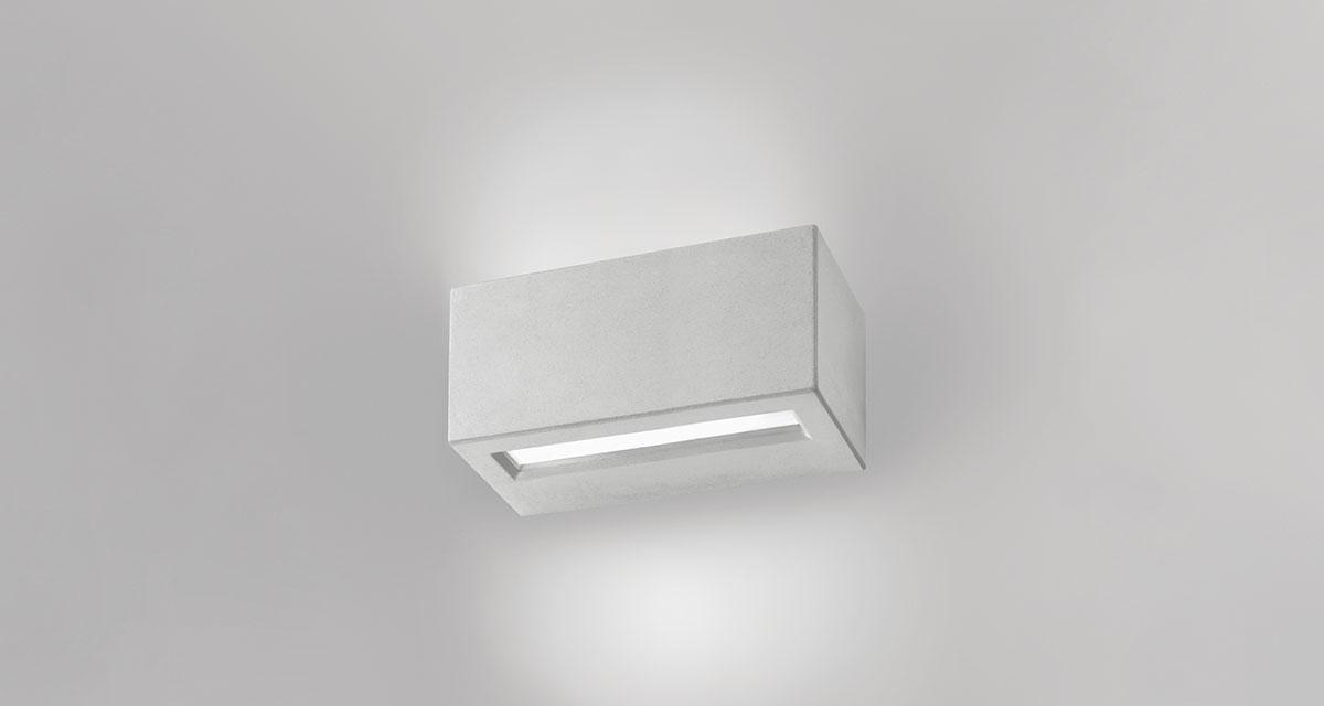 VIRTUS IP65 | 345 mm exterior wall unit, bi-emission and frosted glass diffuser, paintable