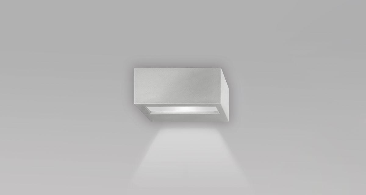 MINIVIRTUS DIRECT IP65 | 235 mm exterior wall unit, direct light and frosted glass diffuser, paintable