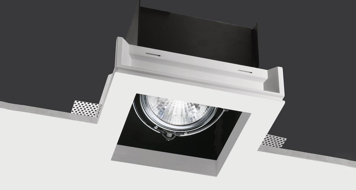 BLACK BOX | 225 mm-wide recessed lighting with single, double or triple light source, adjustable on both axes, with black rearward source base