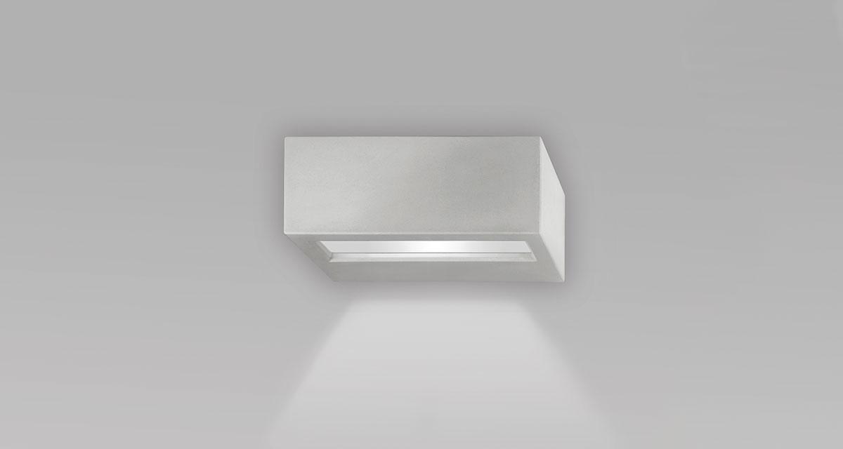 VIRTUS DIRECT IP65 | 345 mm exterior wall unit, direct light and frosted glass diffuser, paintable