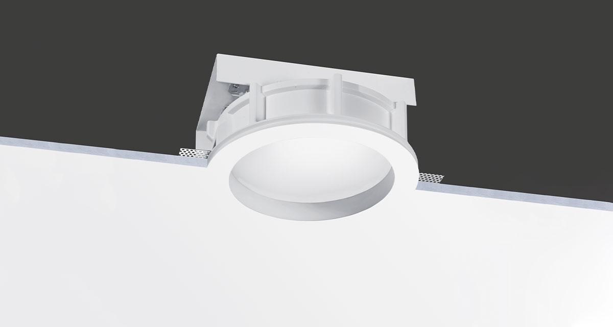 ELIOS | Ø 260 mm rounded recessed lighting with 30 mm rearward glass and fixed or adjustable light source
