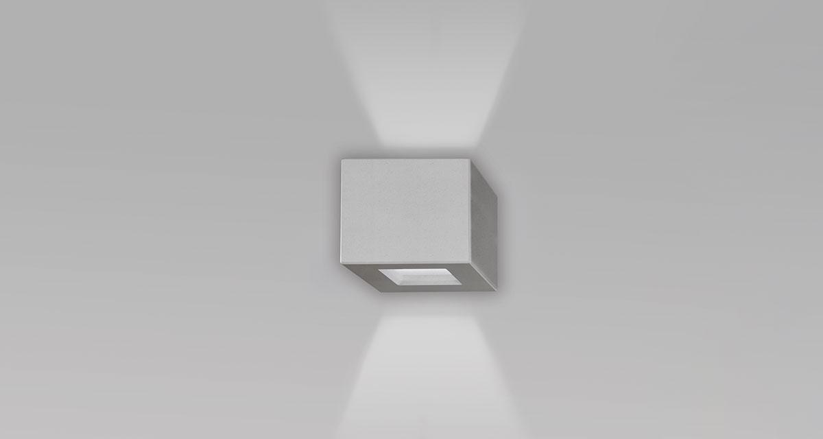 NUSS IP65 | 148 mm exterior wall unit, bi-emission and frosted glass diffuser, paintable
