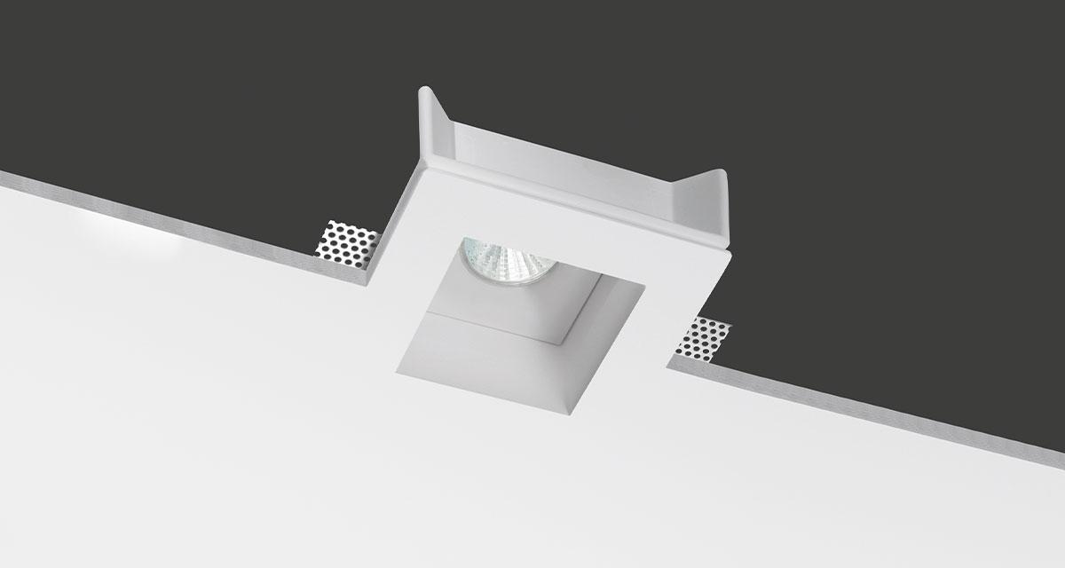 IDROUT IP65 | 150 mm squared recessed lighting with 50 mm rearward light source